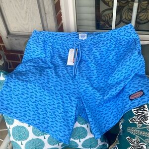 Blue swim shorts